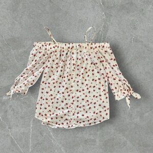 Off the shoulder tank cute floral blouse